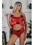 Zariften Kırmızı Saten Babydoll Takım - 333-K 1