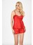 Zariften Kırmızı Saten Babydoll Şortlu Takım - 282 2