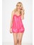 Zariften Fuşya Saten Babydoll Şortlu Takım - 279 1