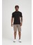 Bisiklet Yaka Siyah Şeritli Slim Fit 3
