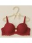 Desteksiz Saten Detay Dantelli C Cup Sütyen Kırmızı 1