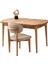 Kelebek Kaşıklıklı Diş Budak Açılır Naturel Ahşap Ayak 140X80 Masa (Açılımış Ölçüsü 175X80) 1