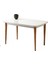 Rüya Beyaz Renk Tabla Naturel Ahşap Ayak Sabit 130X80 Masa 1