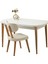 Kelebek Kaşıklıklı Beyaz Renk Naturel Ahşap Ayak Açılır 140X80 Masa (Açılımış Ölçüsü 175X80) 1