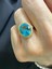 Oval Aquamarine Doğal Taş ve El Işçiliği 14 Ayar Altın Yüzük 1
