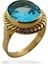Oval Aquamarine Doğal Taş ve El Işçiliği 14 Ayar Altın Yüzük 3