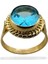 Oval Aquamarine Doğal Taş ve El Işçiliği 14 Ayar Altın Yüzük 2