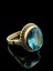 Oval Aquamarine Doğal Taş ve El Işçiliği 14 Ayar Altın Yüzük 4