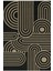 Lofy Halı Retro Modern Çizgili Siyah Zemin Halı 160X230 cm 1