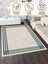 Lofy Halı Modern Çizgili Kaymaz Halı Krem Zemin Yeşil Kenar 160X230 4