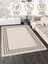 Lofy Halı Krem Zemin Kahve Çizgili Modern Halı Yıkanabilir 160X230 4