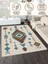 Lofy Halı Krem Zeminli Geometrik Etnik Desen Halı 160X230 Yıkanabilir 3
