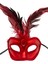 Rugan Kaplama Kırmızı Tüylü Parti Maskesi 2