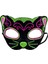 Siyah Kadife Işlemeli Kedi Maskesi 1
