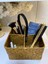 Dekoratif Bambu Hasır Banyo Organizer / Kaşıklık / Dekoratif Obje 4 Bölmeli 20X20X11 cm 3