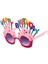 Happy Birthday Yazılı Pembe Fuşya Parti Gözlüğü 1