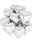 Gümüş Kalp Şekilli Uçan Balon Folyo 10 Adet 1