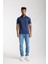 Polo Çizgili Lacivert Regular Fit 4