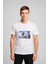 Erkek Bisiklet Yaka %100 Pamuk Belek Baskılı Kısa Kollu T-Shirt 1