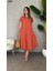 Kadın Kısa Kollu V Yaka Salaş Maxi Boy Elbise-Son Görsel Hediyemizdir 1
