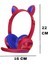 AKZ020 Kafa Üstü Işıklı Kedi Kulaklık 2