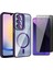 Samsung Galaxy A56 Kılıf Standlı ve Kamera Lens Hediyeli M-Safe Şarj Özellikli Zore Etro Kapak + Hayalet Ekran Koruyucu 1
