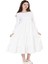 Kids G01641-428 Kız Çocuk Kesme Keten Desenli Elbise - Gülücük - Beyaz - ST01641-BEYAZ-12 Yaş 1