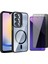 Samsung Galaxy A56 Kılıf Standlı ve Kamera Lens Hediyeli M-Safe Şarj Özellikli Zore Etro Kapak + Hayalet Ekran Koruyucu 1