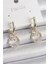 Pirinç Gold Renk Zirkon Taşlı Kelebek Figür Sallantı Model Kadın Küpe - TJ-BKP9840 1