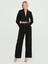 Gabardin Dikiş Detay Crop Ceket Siyah 10