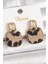 Pirinç Gold Renk Sallantı Kare Leopar Model Kadın Küpe - TJ-BKP10338 1