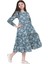 Kids G00662-423 Kız Çoçuk Empirme Çicekli Elbise - Gülücük - Yeşil - ST00662-YEŞIL-14 Yaş 1