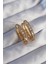 Pirinç Gold Renk Zirkon Taşlı Oval Model Küpe - TJ-BKP9079 1