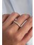 Pirinç Gümüş Renk Zirkon Taşlı Xoxo Model Ayarlamalı Yüzük - TJ-BYK3275 2