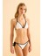 Biye Detaylı Beyaz Üçgen Bikini Takım 1