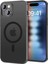Labs iPhone 15 ile Uyumlu Taofit Manyetik Yarı Saydam Metal Çerçeveli Kılıf (Siyah) 1