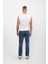 Erkek Straight Fit Normal Bel Rahat Kesim Düz Paça Koyu Mavi Jean Pantolon 3