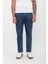 Erkek Straight Fit Normal Bel Rahat Kesim Düz Paça Koyu Mavi Jean Pantolon 4