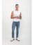 Erkek Slim Fit Normal Bel Düz Kesim Dar Paça Mavi Jean Pantolon 1