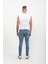 Erkek Slim Fit Normal Bel Düz Kesim Dar Paça Mavi Jean Pantolon 3