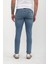 Erkek Slim Fit Normal Bel Düz Kesim Dar Paça Mavi Jean Pantolon 5
