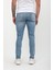 Erkek Skinny Fit Düşük Bel Dar Kesim Dar Paça Likralı Mavi Jean Pantolon 5