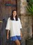 Pamuklu Oversize Basic T-Shirt Ekru 10
