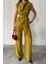 Tencel Modal Kolsuz Bluz Kapalı Cep Detaylı Dökümlü - Pantolon Takım - Yağ Yeşili 3