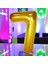 Gold 7 Rakam Folyo Balon Uçan Balona Helyum Gazına Uygun Yüksek Kalite 1 Metre Gold 7 Rakam Balon 1