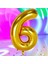 Gold 6 Rakam Folyo Balon Uçan Balona Helyum Gazına Uygun Yüksek Kalite 1 Metre Gold 6 Rakam Balon 1