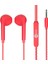 EH104R 3.5mm Jacklı Kablolu Kulak Içi Mikrofonlu Kırmızı Kulaklık 2