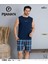 Erkek Bisiklet Yaka Kolsuz Şortlu Pijama Takımı 6185/2 - 1 Adet 2