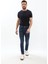 Erkek Slim Fit Likralı Mavi Jean Pantolon 4