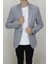 Moda Fistan Store Erkek Gri Italyan Kesim Dar Kalıp Tek Düğme Çift Yırtmaçlı Blazer Ceket 1